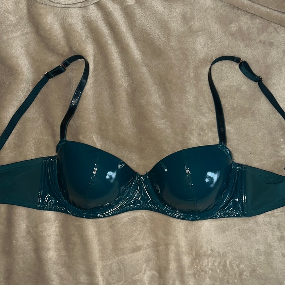 Savage X Fenty Leather Tease Vinyl Low-Cut Balconette Bra